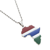 Gambia Africa Map Pendant Necklace Unisex Plated Charm Jewelry
