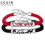 Silver Dragon And Phoenix Couple Bracelets Women Bangle Jewelry
