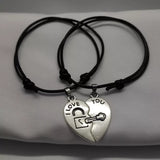 Couple Bracelet Stitching Heart Bracelets Women Cat Pendant