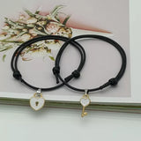 Couple Bracelet Stitching Heart Bracelets Women Cat Pendant