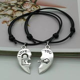Couple Bracelet Stitching Heart Bracelets Women Cat Pendant