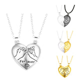 Couple Heart Hook Hand Two Necklace Stainless Steel Pendant Classic Necklaces
