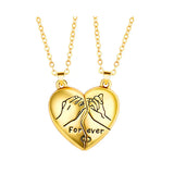 Couple Heart Hook Hand Two Necklace Stainless Steel Pendant Classic Necklaces