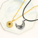 Sun Moon Heart Magnetic Couple Necklace