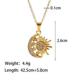 Sun Moon Couple Necklace Set Heart Magnetic Pendant Gift
