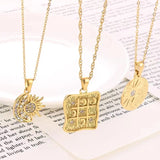 Sun Moon Couple Necklace Set Heart Magnetic Pendant Gift