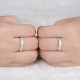 925 Sterling Silver Frosted Couple Rings Wedding Bands Anniversary Gift