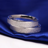 925 Sterling Silver Frosted Couple Rings Wedding Bands Anniversary Gift
