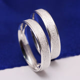 925 Sterling Silver Frosted Couple Rings Wedding Bands Anniversary Gift