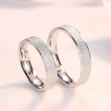 925 Sterling Silver Frosted Couple Rings Wedding Bands Anniversary Gift