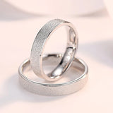 925 Sterling Silver Frosted Couple Rings Wedding Bands Anniversary Gift