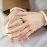 Couple Rings Stainless Steel Men Band Heart Women Ring Wedding Jewelry