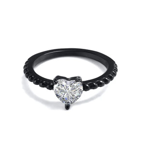 Couple Rings Stainless Steel Men Band Heart Women Ring Wedding Jewelry
