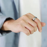 Couple Rings Stainless Steel Men Band Heart Women Ring Wedding Jewelry