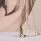 Cowboy Boot Pendant Necklace Western Charm Clavicle Chain for Women