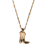 Cowboy Boot Pendant Necklace Western Charm Clavicle Chain for Women