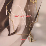 Cowboy Boot Pendant Necklace Western Charm Clavicle Chain for Women