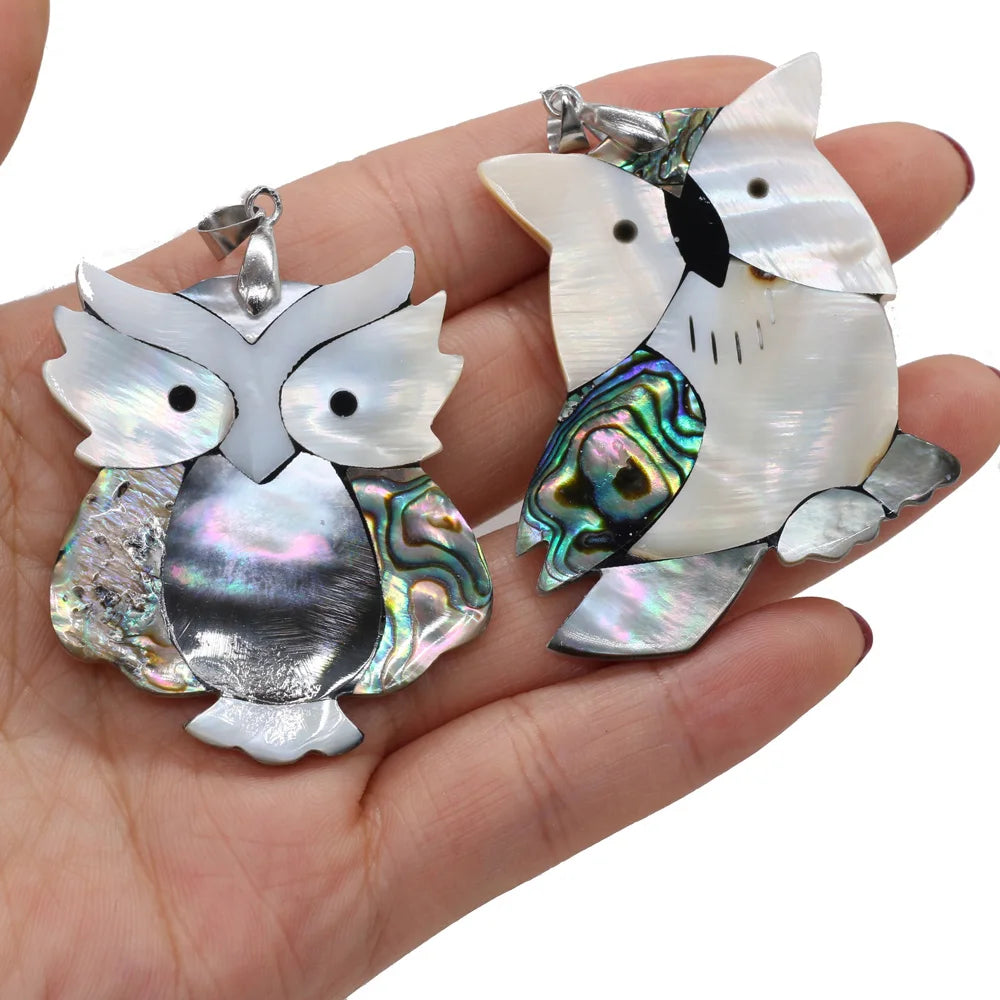 Natural Abalone Shell Pendant Charms for DIY Jewelry Making