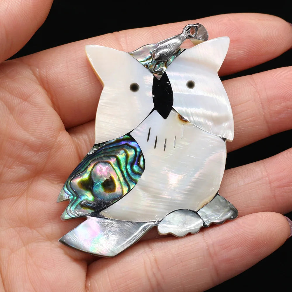 Natural Abalone Shell Pendant Charms for DIY Jewelry Making