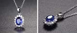 Sapphire Pendant Necklace in Tibetan Silver for Women