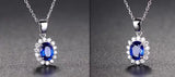 Sapphire Pendant Necklace in Tibetan Silver for Women