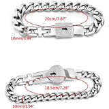 Love Lock Titanium Steel Bracelet Key Set Charm Bangle