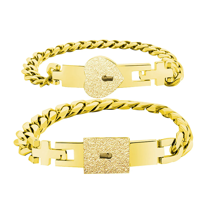Love Lock Titanium Steel Bracelet Key Set Charm Bangle