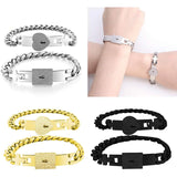 Love Lock Titanium Steel Bracelet Key Set Charm Bangle