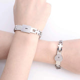 Love Lock Titanium Steel Bracelet Key Set Charm Bangle