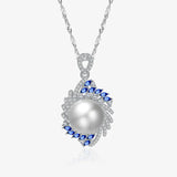 S925 Sterling Silver Pearl Pendant Necklace Wedding Jewelry