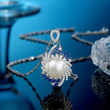 S925 Sterling Silver Pearl Pendant Necklace Wedding Jewelry