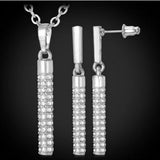 Diamond-studded Rod Earrings Necklace Set