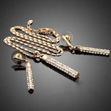 Diamond-studded Rod Earrings Necklace Set