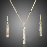 Diamond-studded Rod Earrings Necklace Set