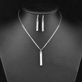 Diamond-studded Rod Earrings Necklace Set