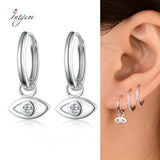925 Silver Zircon Hoop Earrings for Women Men