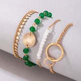 Irregular Metal Bracelet Pearl Choker Set for Girls
