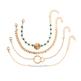 Irregular Metal Bracelet Pearl Choker Set for Girls