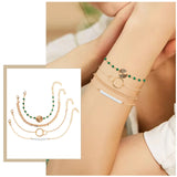 Irregular Metal Bracelet Pearl Choker Set for Girls