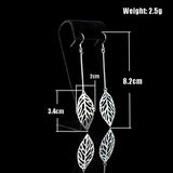 Sterling Silver Leaf Shape Drop Earrings with Tassels Pendant