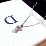 Tiny Crystal Fox Necklace for Women Zirconia Collier Femme Kolye Pendant
