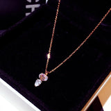 Tiny Crystal Fox Necklace for Women Zirconia Collier Femme Kolye Pendant