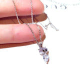 Tiny Crystal Fox Necklace for Women Zirconia Collier Femme Kolye Pendant