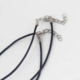 Crescent Moon Sun Charm Leather Choker Necklace