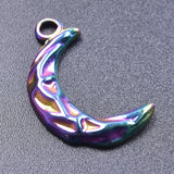 Crescent Stainless Steel Necklace Pendant Moon Earring Charm Craft Supplies