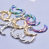 Crescent Stainless Steel Necklace Pendant Moon Earring Charm Craft Supplies