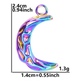 Crescent Stainless Steel Necklace Pendant Moon Earring Charm Craft Supplies