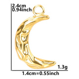 Crescent Stainless Steel Necklace Pendant Moon Earring Charm Craft Supplies