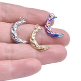 Crescent Stainless Steel Necklace Pendant Moon Earring Charm Craft Supplies