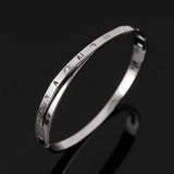 Crystal Stainless Steel Roman Numerals Bracelet for Women Men